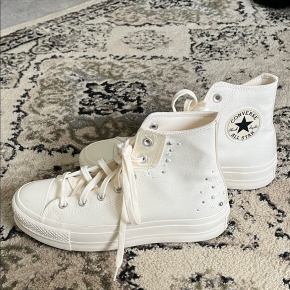 Converse Women's Cream High-Top Sneakers - Picture 4 of 4
